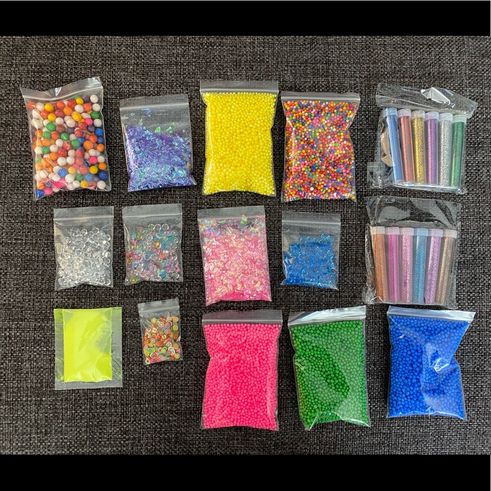 ⭐️ NEW 👩‍🔬 DIY Slime Add-ins Foam Balls, Beads, Glitter, Glow in the Dark